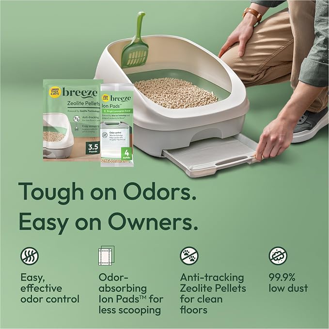 Purina Tidy Cats Breeze Cat Litter System Pad Refills - 10 ct Pouch | Scented cat litter pads, absorb moisture and neutralizes odor to keep things fresh, use with Breeze cat litter system - Image 7