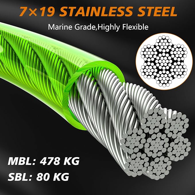 XiaZ Dog Tie Out Cable, Heavy Duty Dog Chains for Outside with Lockable Hook, Pet Runner Cable Leads for Yard, Dogs Line Tether for Small Medium Dogs Up to 250 LBS (30FT, Green) - Image 2