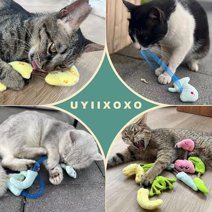 Interactive Cat Toys Set, Silvervine Chew Sticks and Catnip Spring Ropes, Indoor Cat Toys for Exercise and Dental Care, for All Cat Breeds (5 Packs) - Image 7