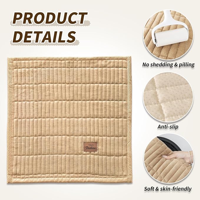Couch Covers for Dogs, Velvet Dog Couch Cover, Pet Couchs Covers for Backrest & Armrest, Couchs Protector for Dogs, Sofa Cover for Pets Washable(1PC,Light Brown,27.6"×27.6",Single Seater) - Image 3