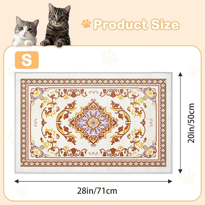 Washable Cat Litter Mat 28"x20" Waterproof Trapping Pad | Kitty Litter Box Mat Featuring A Non-Slip Base And Decorative Design To Trap Scatter For Home Floor Protection - Image 6