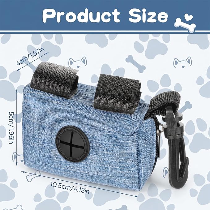 Amaxiu 3-Pack Dog Poop Bag Holder, Dog Waste Bag Dispenser, Leash Attachment Puppy Poop Bags Dispensers Portable for Outdoor Use Oxford Fabric Zipper Pouch for Cats Dogs Pets - Image 5