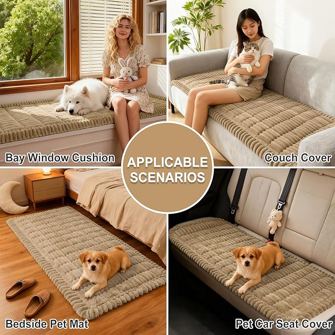 hyha Couch Cover for Dogs, Washable Non Slip Plush Flannel Sofa Protector | Thick Flannel, Anti-Slip Backing, Pet Hair & Scratch Protection, Fits Sofa & Loveseat (35.4" x 70.9") - Image 4