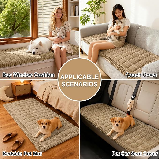 hyha Couch Cover for Dogs, Washable Non Slip Plush Flannel Sofa Protector | Thick Flannel, Anti-Slip Backing, Pet Hair & Scratch Protection, Fits Sofa & Loveseat (35.4" x 88") - Image 4