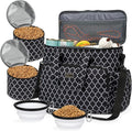 BAGLHER Dog Travel Bag, Pet Travel Bag (ALL Pet Travel Supplies), With 2 Pet Food Containers and 2 Collapsible Silicone Bowls; Essential Kits for Pet Travel DLblack by BAGLHER
