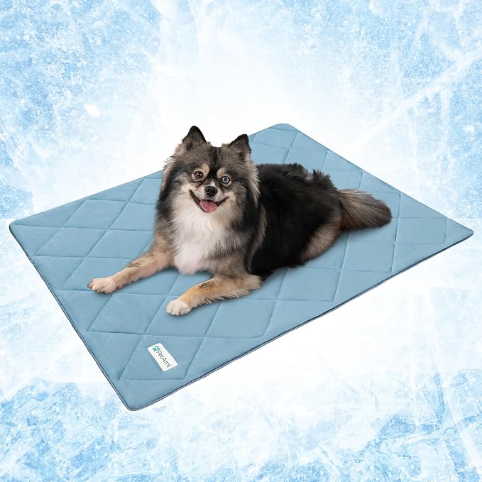 PetAmi Premium Cooling Dog Blanket | Lightweight Fluffy Pet Throw Blanket Bed Cover for Dogs, Cat, Puppies | Pet Blanket Furniture Protector Couch Sofa | Reversible Fuzzy Cozy | 24x32, Dusty Blue by PetAmi