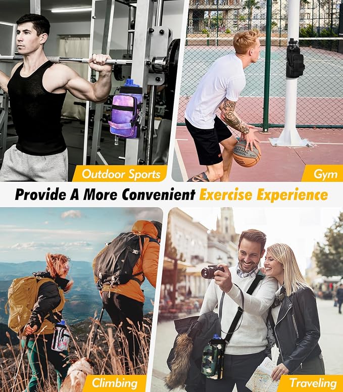 Nuovoware Magnetic Gym Bag, 40oz, Water Bottle Carrier, Starry Purple | Adjustable Shoulder Strap, Magnets Magnetic Gym Bag, Bottle Pouch Sling, 2 Pocket, Sling Neoprene Organizer Sleeve - Image 7
