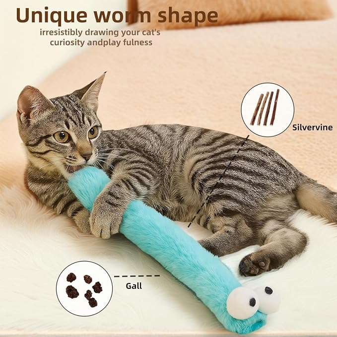 2BB Cat Kicker Toys 3 Pack, 13 Inch Quiet Catnip Toy Pillows for Indoor Cats, Soft Plush Refillable Kick Sticks for Kittens, Interactive Play & Exercise (Multi-Color) - Image 5