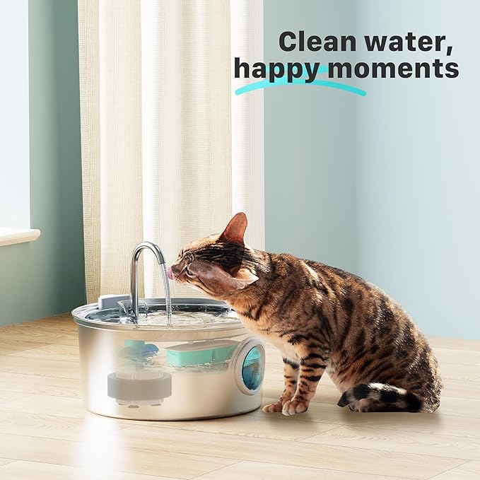 FOFNON Cat Water Fountain Filters: 12 Cat Fountain Replacement Filter for FOFNON Pet Water Fountain - 3 Months Set of Pet Fountains Filter - Including 6 Pieces Filters + 6 Pieces Sponges - Image 7