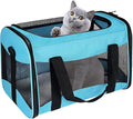 Cat Carrying Case - Pet Carrier Airline Approved, Protable and Breathable Pet Travel Carrier Removable Fleece Pad, Collapsible Cat Carrier Dog Carrier for Medium Cats Small Cats Dogs(Medium, Blue) by home