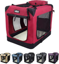 EliteField 3-Door Soft Dog Crate with Bed & Carrying Bag (2-Year Warranty) | 3 Mesh Doors, Steel Frame, Removable & Washable Crate Cover and Bed Cover, Storage Pockets, Indoor/Outdoor, Foldable by EliteField