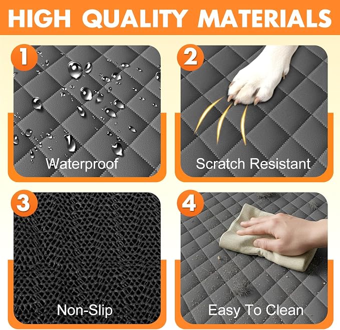 Dog Car Seat Cover for Back Seat, Fits Cars/SUVs/Trucks, M-Charcoal Grey - Image 4