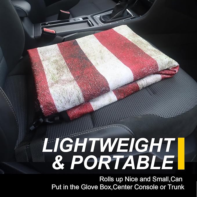 Back Seat Cover for Car Trucks Van SUV Jeep,Waterproof Rear Bench Towel Seat Covers for Dogs and Kids,Automotive Backseat Protector (American Flag) - Image 3