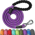 NTR 8FT Heavy Duty Dog Leash with Swivel Lockable Hook and Comfortable Padded Handle, Purple Rope Dog Leash for Small Medium Large Dogs Training, Playing, Camping, or Backyard by NTR