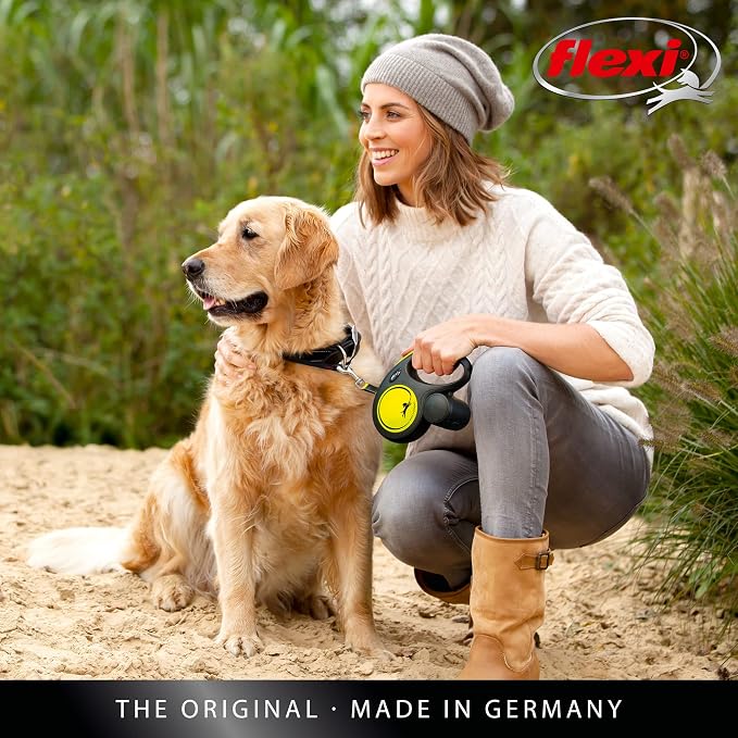 FLEXI® Neon Tape Retractable Dog Leash, Large, 16 ft - Neon Yellow/Black | German engineered, original flexi leash, durable quality for dogs up to 110 lbs, tangle-free, walking, reliable brake system - Image 8