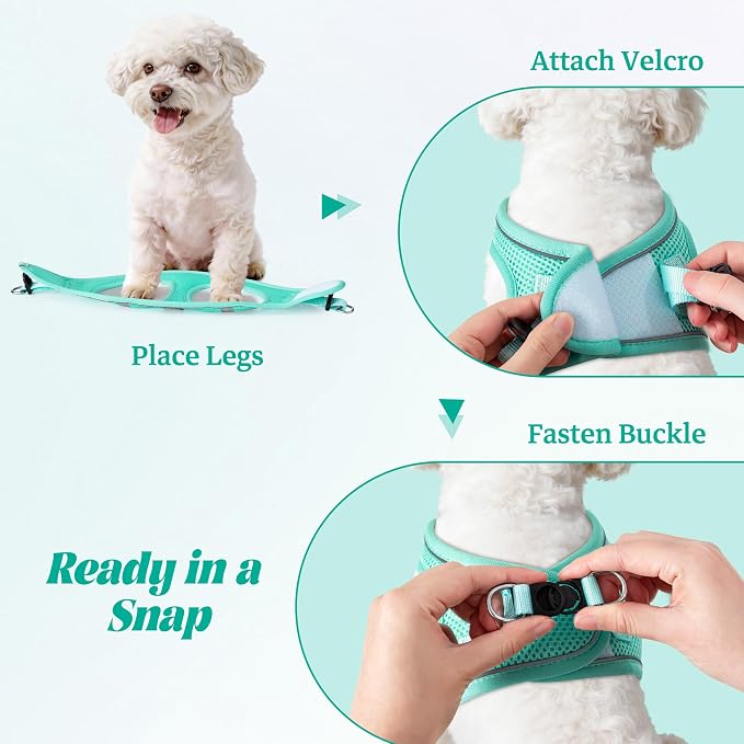 No Pull Dog Puppy Harness and Leash Set Reflective Mesh Vest Small - Image 4