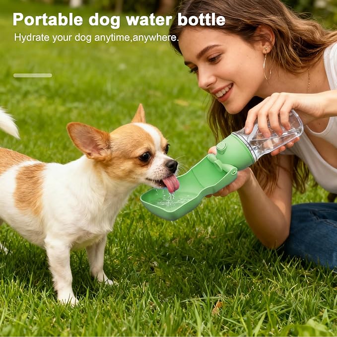 Amerisun Dog Water Bottle, 16.9 OZ Collapsible Leak-Proof Pet Water Bowl | Collapsible Water Bottle,Suitable for Dog, Cat, Puppy, Guinea Pig, Hamster & Bunny. Ideal for Walking, Hiking (A012B-Green) - Image 7