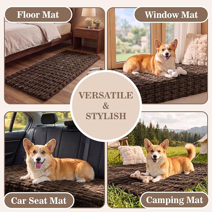 MYSKY HOME Couch Cover for Dogs, Plush Soft Sofa Cover Washable, Fuzzy Couch Covers for 3 Cushion Sofa Pet Friendly, Waterproof Non-Slip Sofa Slipcover Furniture Protector, Chocolatey, 35" x 83" - Image 7