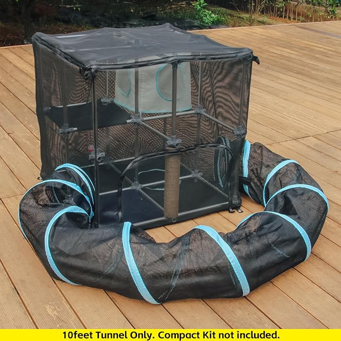 INTURN Cat Furniture Tent for Indoor and Outdoor Playpen Portable Cat Tunnels, Outdoor Kennel (10ft Tunnel) - Image 4