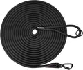 Long Dog Leash, 10ft 30ft 50 feet Heavy Duty Dog Training Leash, Aviation Aluminum Auto Locking Carabiner, Nylon Rope Long Line Check Cord Recall Lead for Yard,Playing,Camping,Black,30FT by MORXIL