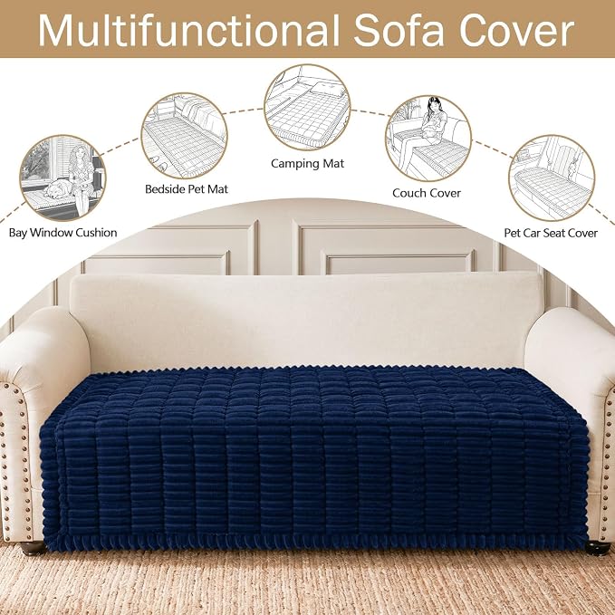 hyha Couch Cover for Dogs, Washable Non Slip Plush Flannel Sofa Protector | Thick Flannel, Anti-Slip Backing, Pet Hair & Scratch Protection, Fits Sofa & Loveseat (43" x 63") - Image 3