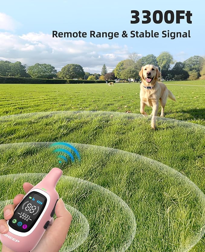 2-in-1 Dog Shock Collar and Bark Collar for Dogs – 3300FT Dog Training Collar with Remote, IP67 Waterproof e Collar with Anti-Bark/Beep/Vibration/Shock Modes for Small Medium Large Dog(8-120Lbs) - Image 4