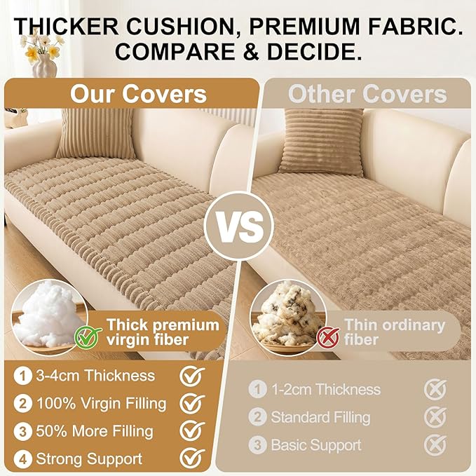 Smiry Couch Cover for Dogs, Non Slip Washable Sofa Protector for Pets | Soft Furniture Cover for Leather & Fabric Couches, Cozy Protect Against Fur, Dirt & Messes, Pet Friendly, 43"x82.7" - Image 4