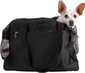Soft-Sided Dog Carrier Bag, Airline Approved Pet Tote for Small Dogs & Cats, Breathable Mesh, Machine-Washable Cushion, TSA Friendly, Black by NOBLEPUP