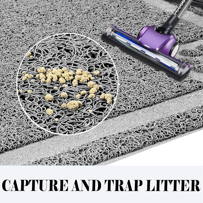 UPSKY Large Cat Litter Mat Trapper 35"×23", Waterproof, Non-Slip, Gray | Large Litter Box Mat, Foldable Trapping Mat, Anti-slip Design, For Cat Litter Boxes and Sensitive Paws, Easy to Clean - Image 5