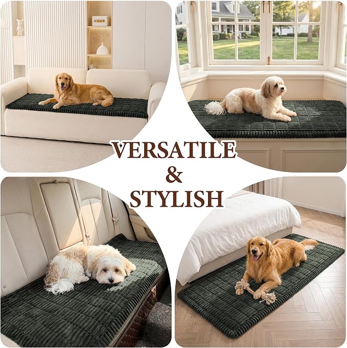 MEETSKY Pet Couch Covers for Sofa, Non Slip Dog Couch Cover Protector | Soft Washable Sofa Covers for 3 Cushion Couch, Dog Mat for Couches and Sofas, Against Fur & Dirt,Moss Green, 27.6" x 70.9" - Image 6