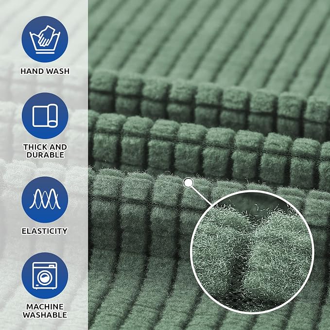 KEKUOU Stretch Chair Sofa Slipcover, Single Couch Cover,Greyish Green | 1-Piece Washable Sofa Cover,Pet Friendly (31"-55") Furniture Protector Soft Jacquard Elastic Bottom for Dogs & Kids - Image 4