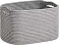 ICERZCZ Woven Cotton Rope Storage Basket for Organizing, Cute Decorative Baskets for Gifts Empty, Organizer Bins for Dog Toy, Baby Laundry, 17“×13”×9.5“, Light Grey by ICERZCZ