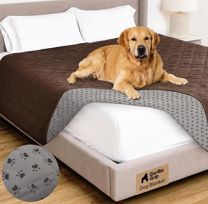 GORILLA GRIP® Waterproof Dog Blanket, Couch Cover for Dogs 82x102 Chocolate | Silicone Grip Backing, Washable, Leakproof, Protects Sofa, Sectional, Bed, Crate, Car and RV, Senior Pet Essential by Unknown