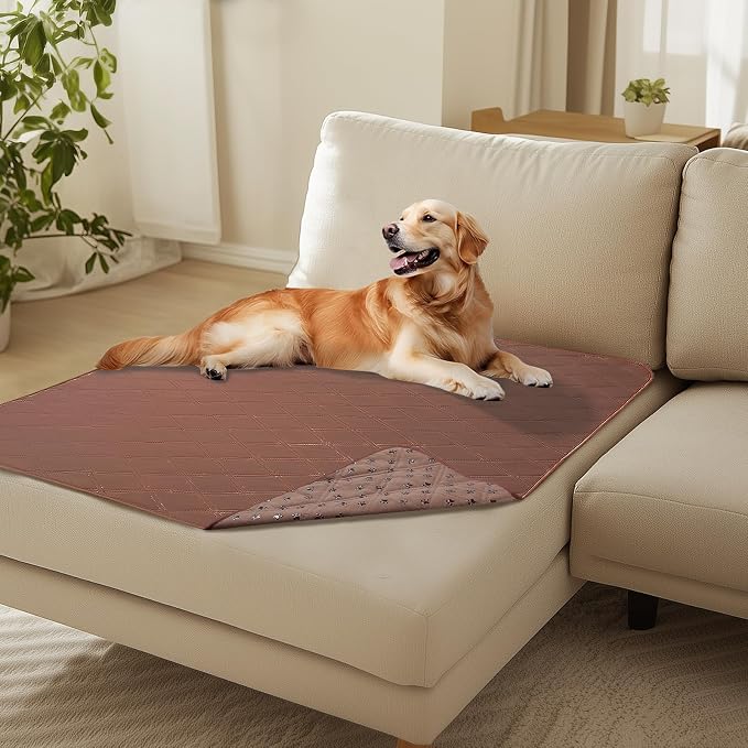 Luciphia Waterproof Couch Cover for Dogs, Non-Slip Pet Sofa Protector | Non-slip waterproof couch cover scratch-resistant machine washable protects sofa bed, Coffee Brown, 40" x 50" by luciphia