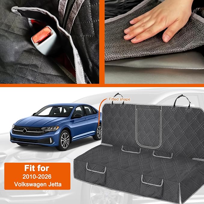 Dog Car Seat Cover Fit for 2010-2026 Volkswagen Jetta | Waterproof Pet Bench Seat Cover for Back Seat, 600D Heavy Duty Scratch Proof Nonslip Truck Seat Covers for Dogs - Image 2