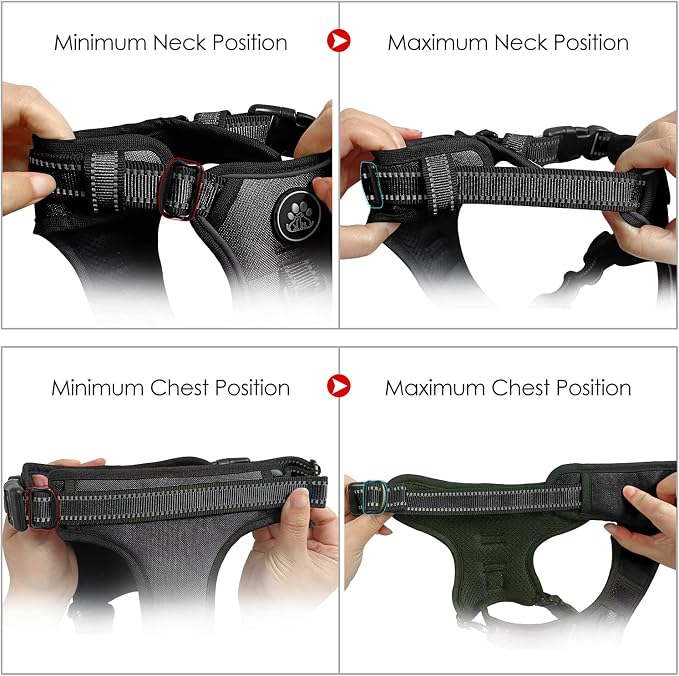 NESTROAD No Pull Dog Harness,Adjustable Oxford Dog Vest Harness with Leash,Reflective No-Choke Pet Harness with Easy Control Soft Handle for Small Medium Dogs(Medium,Black) - Image 7