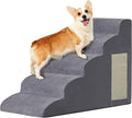 Dog Stairs for Small Dogs 22.6" H, Dog Ramp for Bed, 5-Step, Grey | Dog Steps for Bed, Couch, Pet Stairs with Non-Slip Bottom Design, Cat Scratching,High Density Foam Portable Pet Steps, Indoor by Ahpmeoa