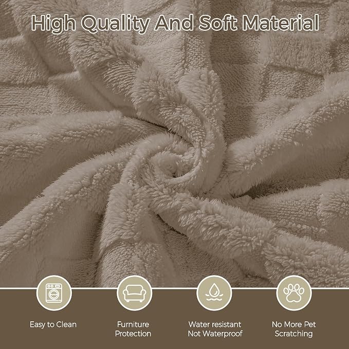 Foxdecor Couch Cover for Dogs Sofa Covers Non Slip Couch Pad Pet Friendly | Pet Couch Covers Washable Sofa Protector, Furniture Cover Couch Seat Protector for Living Room, Brown 30x53 Inch - Image 3