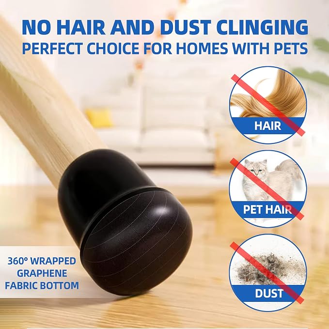 Small Black Chair Leg Caps for Carpet Tile, Pet Hair Resistant, Fit 0.8"-1" | Chair Leg Floor Protectors for Hardwood Floors, Furniture Feet Covers with Graphene Fabric Bottom, Reduce Noise-16PCS - Image 3