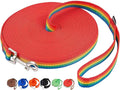 AmaGood Dog/Puppy Obedience Recall Training Agility Lead-15 ft 20 ft 30 ft 50 ft Long Leash-for Dog Training,Recall,Play,Safety,Camping (30feet, Rainbow) by DOGLEASH