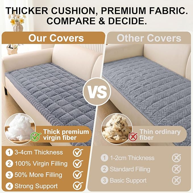 Smiry Couch Cover for Dogs, Non Slip Fuzzy Pet Sofa Covers Washable | Sofa Slipcovers for 2-3 Cushion Couch, Soft Thick Furniture Protector for Cats Dogs, Against Fur, Dirt, Scratch (27.6"x59") - Image 4