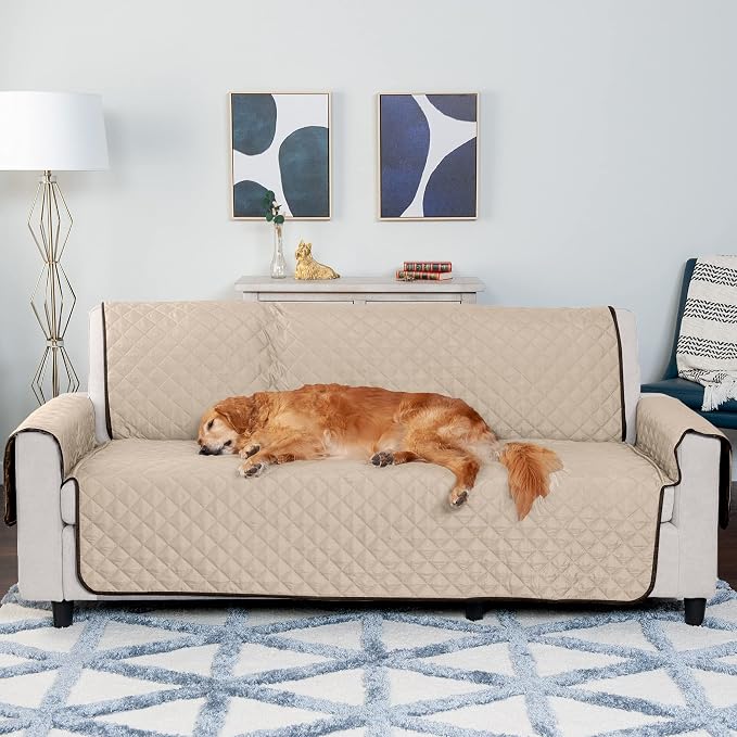 Furhaven Water-Resistant & Reversible Sofa/Couch Cover Protector for Dogs, Cats, & Children - Two-Tone Pinsonic Quilted Living Room Furniture Cover - Espresso/Clay, Sofa - Image 7
