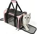 Dog Carrier for Pets, Up to 25 Lbs, Collapsible Travel Carriers for Puppy with Shoulder Strap and Removable Mat, 20x13x13 Inch, Pink by ExploreFreelyLoveSecurely