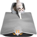 Cat Litter Mat 24"x15", Double Layer Waterproof Litterbox Mat, Gray | Non-slip backing, washable for easy cleanup, traps stray litter with waterproof honeycomb large grid that is urine-proof. by Unknown