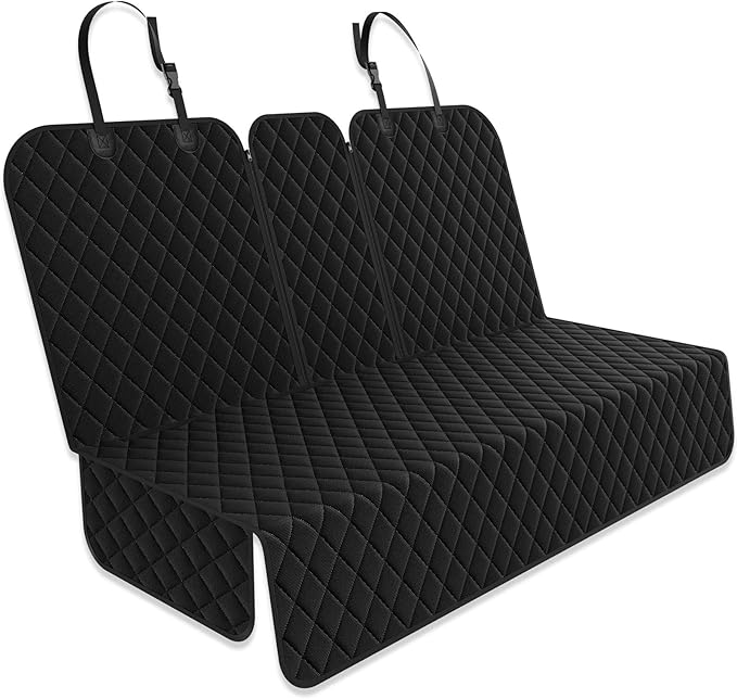 Yonktoo Dog Car Seat Cover for Back Seat, 60/40 Split Bench | 53" Wide • Water-Resistant Oxford • Non-Slip • Black • Family Cars, Compact SUVs & Compact MPVs by Yonktoo