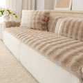 Faux Fur Couch Cover for Dogs, L Shaped Sofa Cover for Pets. | 27"x70",Khaki,L Shaped,Washable,Non-Slip,Furniture Protector,No Linting,Pet Friendly,Living Room. by Buzyset