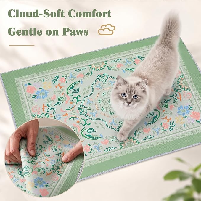 Bienbee Cat Litter Mat, 2 Pack 48" x 36" Machine Washable for Litter Boxes | Cat Litter Rug with Waterproof Backing, Non-Slip Grip and Soft On Kitty Paws to Catch Litter and Protect Floor - Image 5