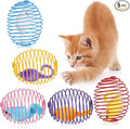 Jecery 5 Pcs Cat Toys Spring,Mouse,Multicolor | Interactive Metal Cat Toy, Stretchable Rolling Ball, for Indoor Cats, Colorful Playful Coils, Kitten Pet Supplies by Jecery