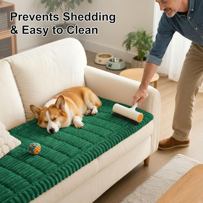 Smiry Couch Cover for Dogs, Non Slip Washable Sofa Protector for Pets | Soft Furniture Cover for Leather & Fabric Couches, Cozy Protect Against Fur, Dirt & Messes, Pet Friendly, 27.6"x70.9" - Image 8