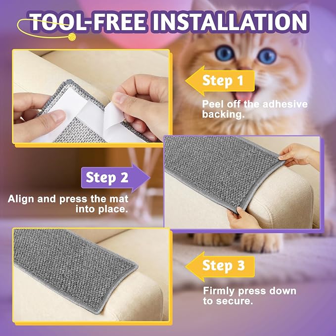 ENONCI Door Protector from Cat Scratching 30x7.8 Cat Wall Corner Scratcher | Anti Scratch Door Frame Furniture Protector for Indoor Cats - Image 6